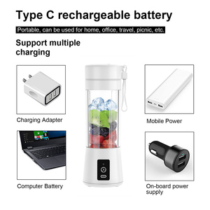 Xách tay có thể sạc lại Mini SMOOTHIE MAKER cá nhân Máy ép trái cây cup Trái Cây Rau Lắc thép không gỉ 6 Blades 2000mAh pin - Product Image 5