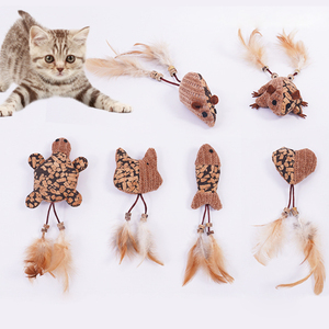 Gato ratón pluma juguetes <span class=keywords><strong>Catnip</strong></span> Teaser gato pez juguete mascota gato interactivo masticar juguete - Product Image 1