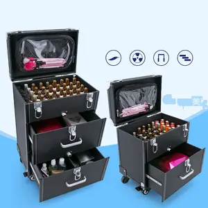 Make Trein Op Wielen Afsluitbare Kunstenaar Make-Up Cosmetische Trolley Case