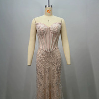 Robe de mariée sirène élégante et haut de gamme, style reine, ornée de perles brillantes et de broderies de sequins, coupe ajustée