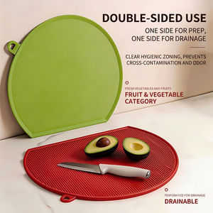 Tabla de Cortar de TPU de Doble Cara con Orificios de Drenaje, Tapete Flexible para Picar, Productos para el Hogar y la Cocina para Preparar Carne, Verduras y Frutas - Product Image 3