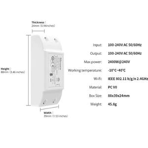 SONOFF Basic R4 Modifier Télécommande Wi-Fi pour téléphone portable, interrupteur <span class=keywords><strong>de</strong></span> minuterie, commande vocale, lampes électriques, alimentation AC/DC - Product Image 6