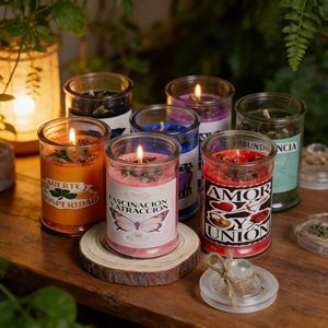 Velas de Bendición de Siete Temas Transfronterizas, Cera de Soja Natural, Flores Secas, Artesanía Mágica de Vertido, Meditación y Sanación - Product Image 4