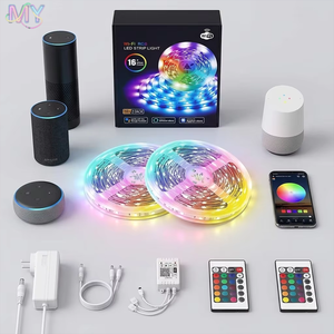 Tira de Luces LED de 5m 10m 15m 20m, USB, PC, WiFi, Control por Aplicación Inteligente, Tira de Luces RGB 5050 con Control Remoto para Almacén - Product Image 1