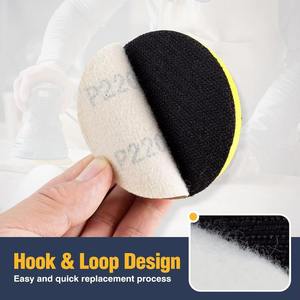50 Discos de Lija de Óxido de Aluminio de 3 Pulgadas y Grano 220, Personalizables OEM, con Velcro para Lijadora <span class=keywords><strong>Orbital</strong></span> Aleatoria - Product Image 3