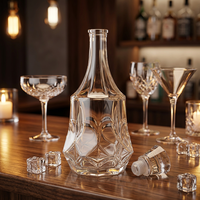 Carafe en verre de cristal facetté de luxe 750 ml avec bouchon en liège du Shandong pour XO, brandy, whisky – Fournisseur d'usine – Personnalisable