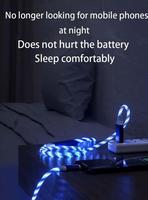 Usine originale 3A Charge rapide lumière LED lumineuse câble USB magnétique avec cuivre pur pour téléphone portable et ordinateur