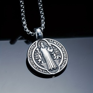 <span class=keywords><strong>Collier</strong></span> pendentif Z141 en alliage, motif papillon orthodoxe Jésus Saint Benoît, double face, vintage, motif foi, <span class=keywords><strong>collier</strong></span> ras du cou pour <span class=keywords><strong>chat</strong></span> et chien - Product Image 6