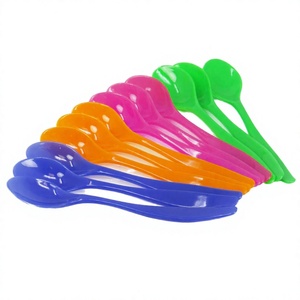 Ensemble de 12 cuillères en plastique colorées, ustensiles légers pour un usage quotidien - Product Image 2