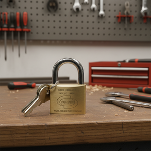 Lucchetto di Sicurezza CORBIN MM 60 LAF78377 con Chiave, in Ferro e Ottone Massiccio, Prodotto in Italia - Product Image 3