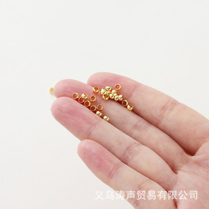 Gold Plated <b>Copper</b> Round Spacer Beads For <b>Bracelet</b> Making 14K Color Preserving Jewelry Findings Ga0066 - Product Image 2