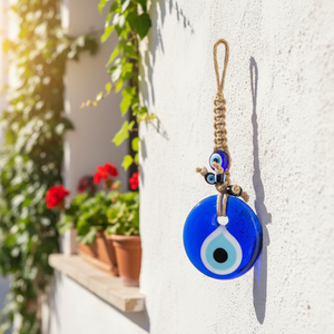 De mimbre tejido de vidrio mal de ojo y de plástico pequeño mal de ojo de colgante de pared ornamento de turquía - Product Image 3
