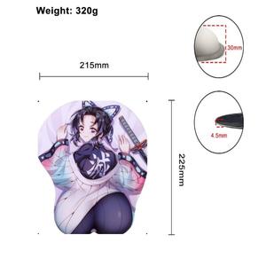 Tapis de souris 3D en silicone mixte, 21 style d'usine, Nezuko Luffy, <span class=keywords><strong>Hisoka</strong></span>, main, poignet, relax, impression personnalisée - Product Image 3