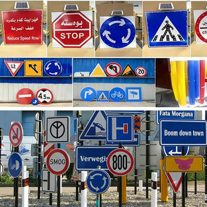 لافتة تنظيمية ثلاثية اللغة للطرق السريعة في إسرائيل - لافتة ثنائية اللغة عبرية-عربية-إنجليزية لتحديد السرعة وقواعد الطرق - Product Image 5