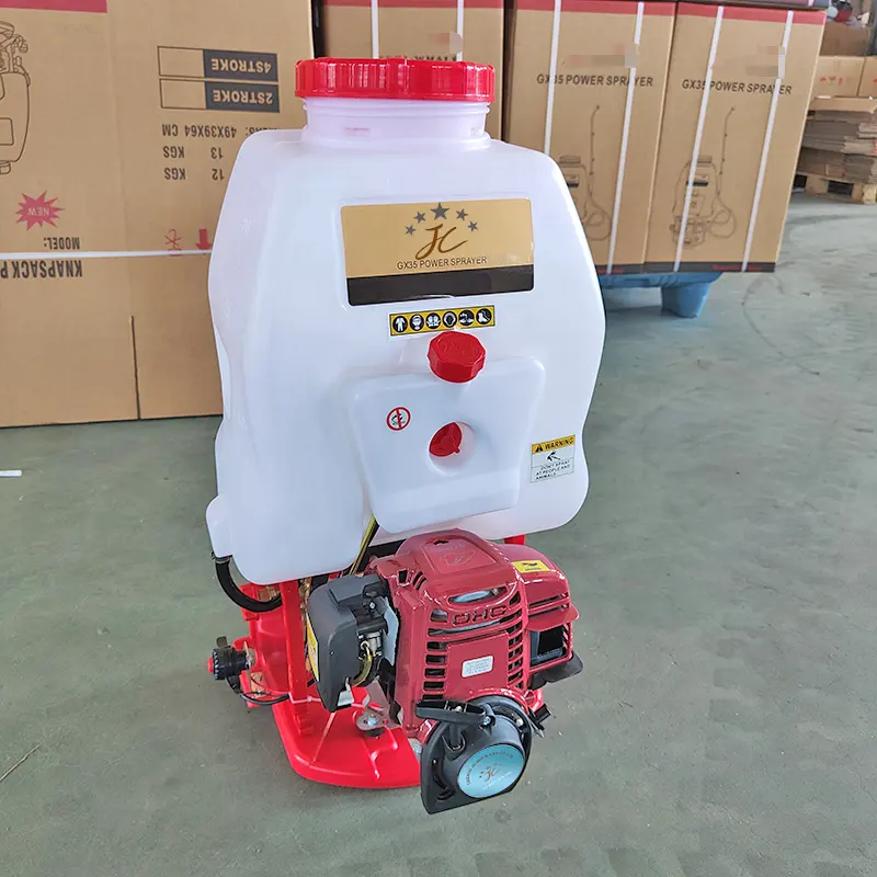 Taizhou JC Factory direct sales 20L/26L brass pump efficient agricultural knapsack gasoline engine sprayer