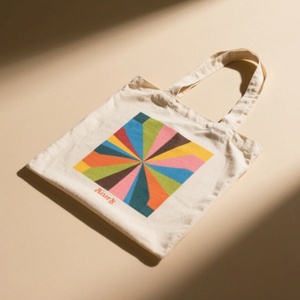 Bolsa de Mano de Lona de Algodón Natural Blanca Personalizable con Logotipo del Cliente Impreso para Compras - Product Image 1