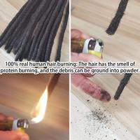 Estensioni Dreadlock 100% Capelli Umani Veri per Uomo/Donna, Treccine Fatte a Mano all'Uncinetto per Tutta la Testa, Dreadlock in Bulk con Ago