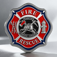 Pièces de Défi Personnalisées Pompiers Alliage de Zinc 3D Émail Pièces Commémoratives pour Services de Secours