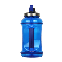 Bouteille d'eau fantaisie avec messages de motivation, grande bouteille d'eau motivante avec marques de temps, carafe graduée en plastique transparent de 2,2 l