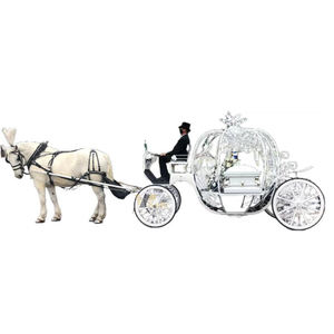 Cercueil funéraire de style citrouille, carrosse funéraire de luxe à chevaux blancs, fabricant de carrosses funéraires à chevaux Cendrillon - Product Image 5