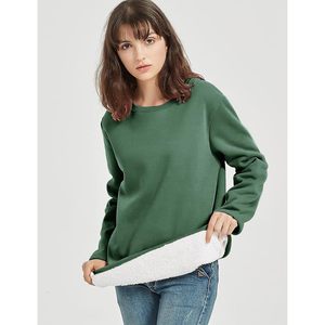FOXA Sweat-shirt à col rond en polaire doublé sherpa pour femme, pull chaud, tunique décontractée - Product Image 5