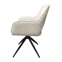 Chaise de salle à manger pivotante au design moderne Fauteuil en velours/Sherpa de haute qualité en tissu français Pieds en métal Salon Chambre Chaise de loisirs