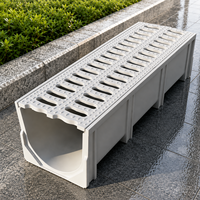 Caniveau de drainage composite SMC avec grille en fonte, drain en U robuste pour allées, parkings et autoroutes