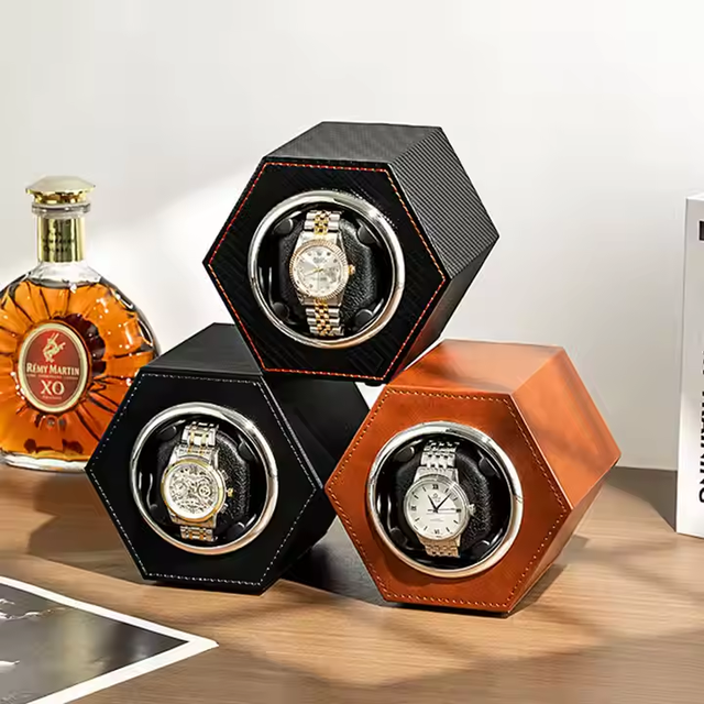 One Slot Watch Winder Automatic Watch Display Box Organizer with Glass Watch Boxes