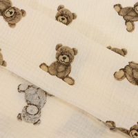 Tissu de mousseline biologique double gaze imprimé doux et respirant tissu de mousseline imprimé pour bébé coton pour enveloppements de bébé