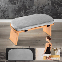 Banc de méditation pliant moderne et contemporain avec coussin en velours, sac de transport, tabouret en bambou, siège de prière Seiza pour salon, voyage et maison