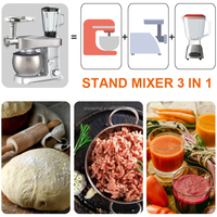 Batteur mélangeur de cuisine 220 V, nouveau style, pour œufs, pâte et gâteaux, 5/6L, 5-en-1, avec mixeur et hachoir à viande