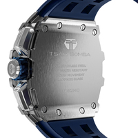 Reloj Mecánico Automático Cronógrafo de Alta Calidad, Estilo Tonneau, para Hombre, Deportivo, Elegante, de Marca, con Correa de Silicona, Seiko