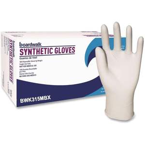 Guantes de Seguridad Desechables de Vinilo Sintético Sin Polvo, Mediano, 4 Mil de Grosor, 9.5 Pulgadas, Beige, 100/Caja - Product Image 5