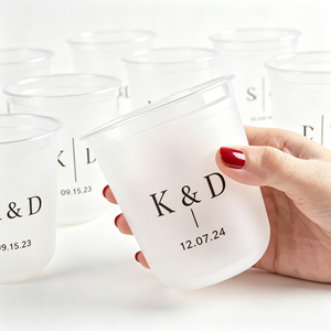 แก้วพลาสติกพิมพ์โลโก้ตามสั่ง แก้วกาแฟเย็นแบบใช้แล้วทิ้ง PET PP MOQ ต่ำ พร้อมฝาปิด - Product Image 1