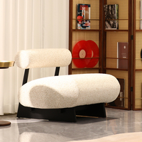 Fauteuil de détente moderne en bois massif, fauteuil d'appoint rembourré, siège de salon pour le salon
