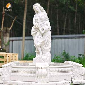 Estatua de Dama de Mármol Blanco Sosteniendo un Florero con Agua para Decoración de Jardín Exterior MLJWMF-03131 - Product Image 2