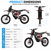 Expédition rapide depuis l'entrepôt américain, moto électrique tout-terrain haute performance 15000W avec moteur central sans balais au lithium, 9 vitesses, 100 km/h, pour adultes