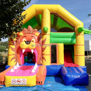 Nouveauté Grand lion Château Gonflable Combos <span class=keywords><strong>Lowen</strong></span> Hupfburg avec Toboggan - Product Image 4