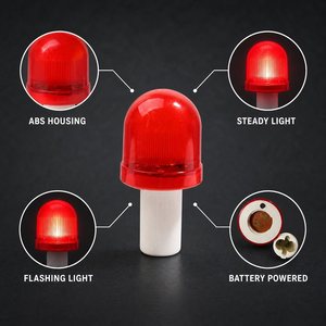 Luz de Advertencia LED Roja Portátil <span class=keywords><strong>con</strong></span> Batería para Conos de Tráfico Plegables <span class=keywords><strong>con</strong></span> Modos de Luz Fija y Intermitente - Product Image 3