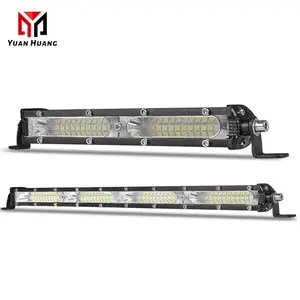 7 인치 울트라 슬림 단일 행 LED 라이트 바 넓은 홍수 작업 램프 60W 4X4 트럭 ATV 운전 DRL 안개등