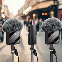 Microphone Lavalier sans Fil Cardioïde 3-en-1 2.4G F11-2 |   Micro-cravate mains libres pour téléphone portable – Idéal pour les interviews de rue