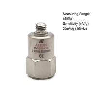 Capteur d'accélération pour l'analyse de la mesure des vibrations avec capteur de vibration piézoélectrique Sortie IEPE Gamme 250g Fréquence 1-10kHz