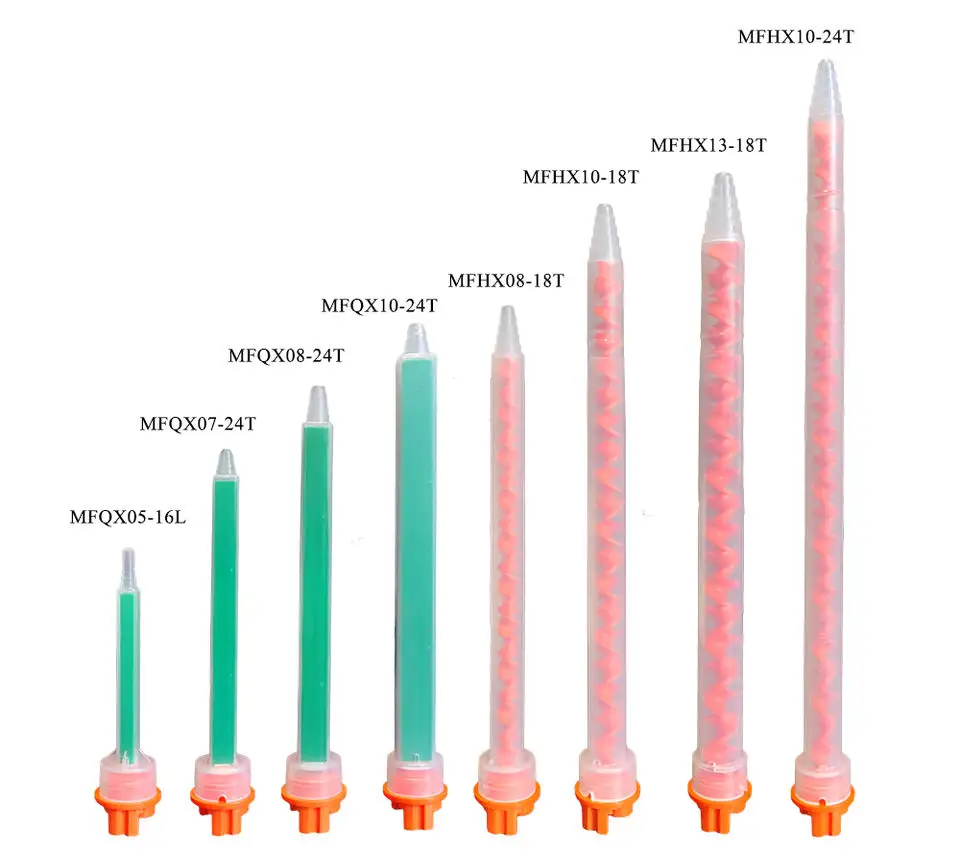 MFQX08-24T PMB08-24 10:1 1:1 Bajonetaansluiting Mengbuis Plastic Epoxy Statische Mixer Nozzles Voor Ab Lijm/Lijm