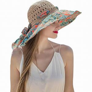 <span class=keywords><strong>Chapeau</strong></span> de <span class=keywords><strong>paille</strong></span> à large bord imprimé floral style bohème pour filles, <span class=keywords><strong>chapeau</strong></span> de soleil Fedora de plage pour femmes, idéal pour les voyages - Product Image 1