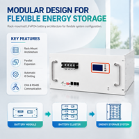 Batterie de stockage d'énergie LiFePO4 51,2V 5Kwh 10Kwh 15Kwh, rack de batteries de stockage d'énergie, batterie lithium-ion 48V 100Ah 200Ah 300Ah
