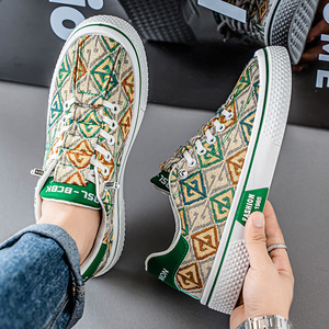 Zapatos de Lona de Pekín Antiguos para Hombre, Verano, Nuevo Color Sólido, Lona Delgada, Modernos, Casuales, Combinables con Todo, para Adolescentes - Product Image 1