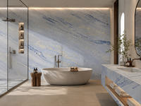 Dalle de marbre Blue Sky polie pour comptoir de salle de bain, panneau mural de douche, rebord de fenêtre, monte-escalier, plateau de table rond, crédence