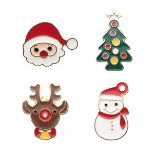 <span class=keywords><strong>2023</strong></span> nouveau plaqué Souvenir personnalisé mignon bonhomme de neige père noël arbre de noël émail broches métal artisanat pour noël - Product Image 5