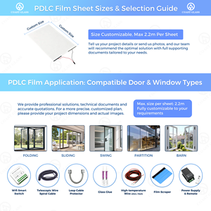 Film PDLC pour Fenêtre en Verre Intelligent Commutable Électrique 110V, Film d'Intimité, Verre Magique - Product Image 3