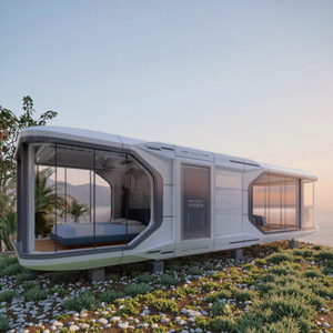 Case Container Prefabbricate Moderne Ecologiche Durevoli Impermeabili in Acciaio a Forma di Capsula Spaziale Best-seller Unità Mobili per Uso in Parchi - Product Image 1